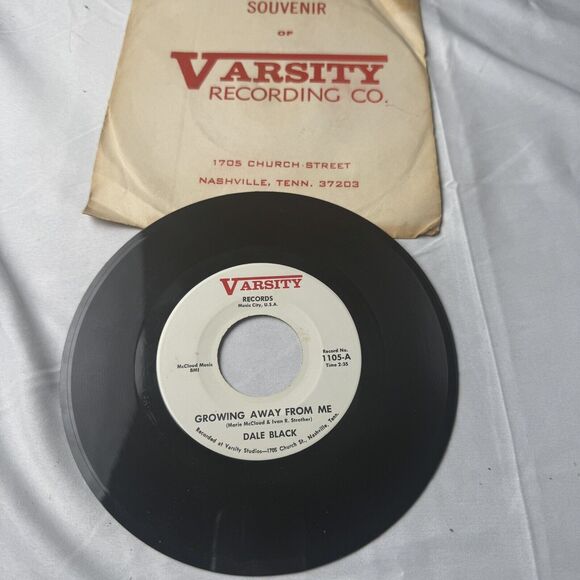Other - Dale Black Varsity Records VG+/EX 45 Growing Away From Me I’m Not Strong Enough